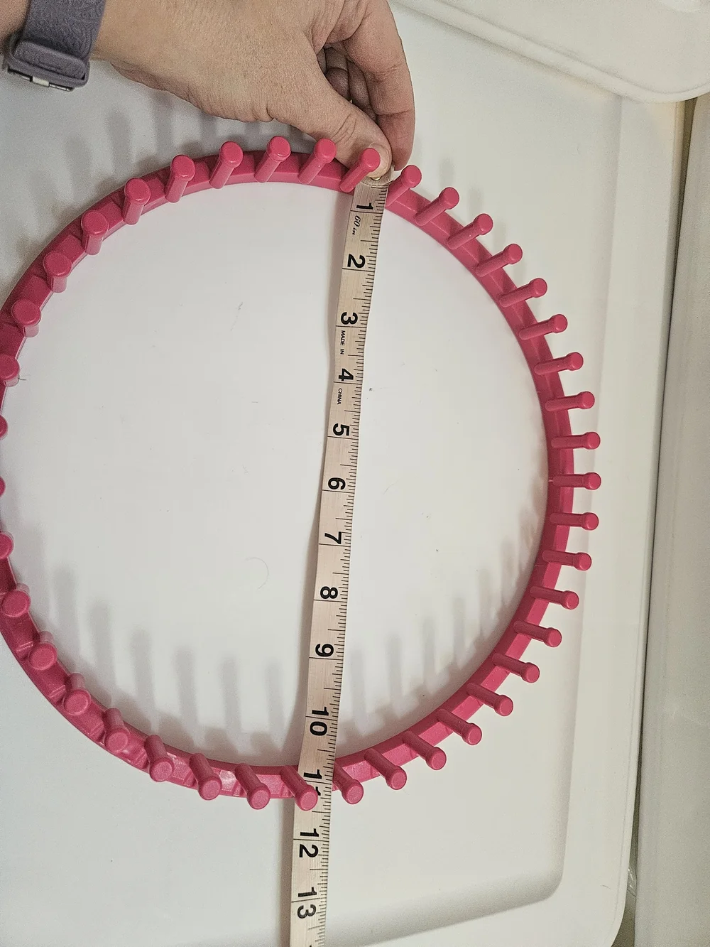 Extra Large Pink Round Knitting Loom Ring Durable 11 Inch